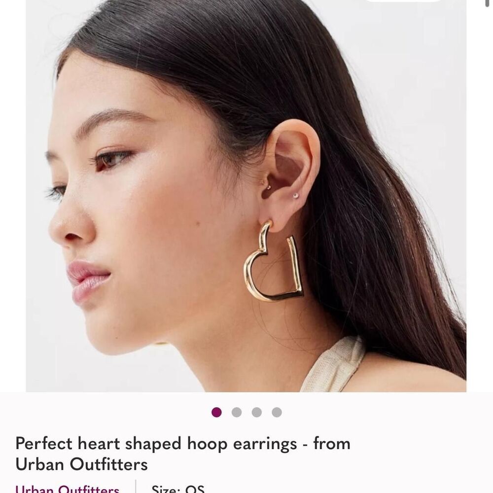 Urban-outfitters Women's silver heart earrings